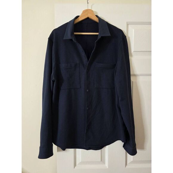 lululemon Women's Blue Soft Knit Overshirt French Terry L Navy - Picture 1 of 12